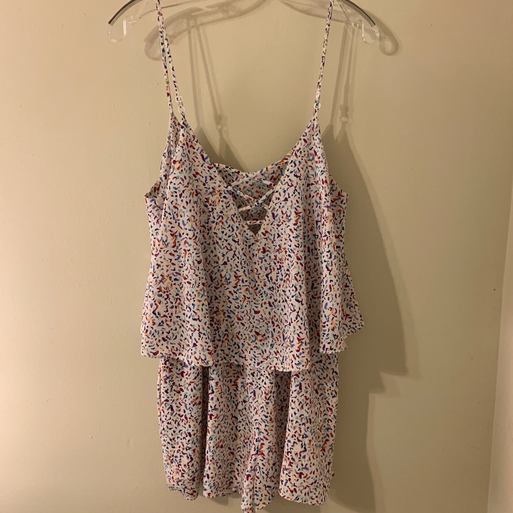 Like New BCBG Confetti Print Romper